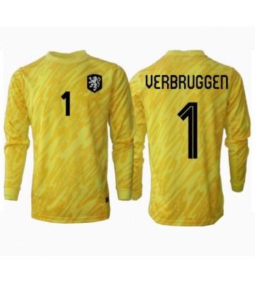 Holandsko Bart Verbruggen #1 Brankář Venkovní Dres ME 2024 Dlouhým Rukávem